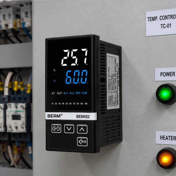 BEM402-Temperature-Controller-Control-Panel BEM402 temperatur kontrollerinin idarəetmə paneli