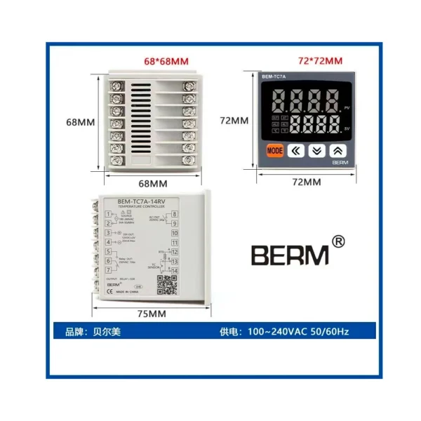 BERM BEM-TC7A Menyu Parametrləri BERM BEM-TC7A temperatur kontrolleri menyu və parametrləri